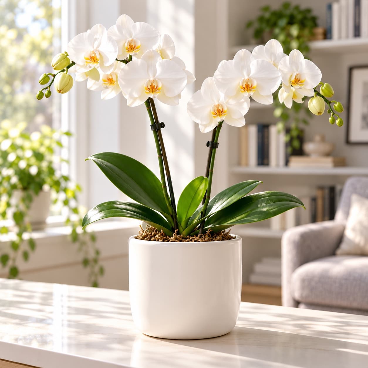 Potted orchid to give as a gift