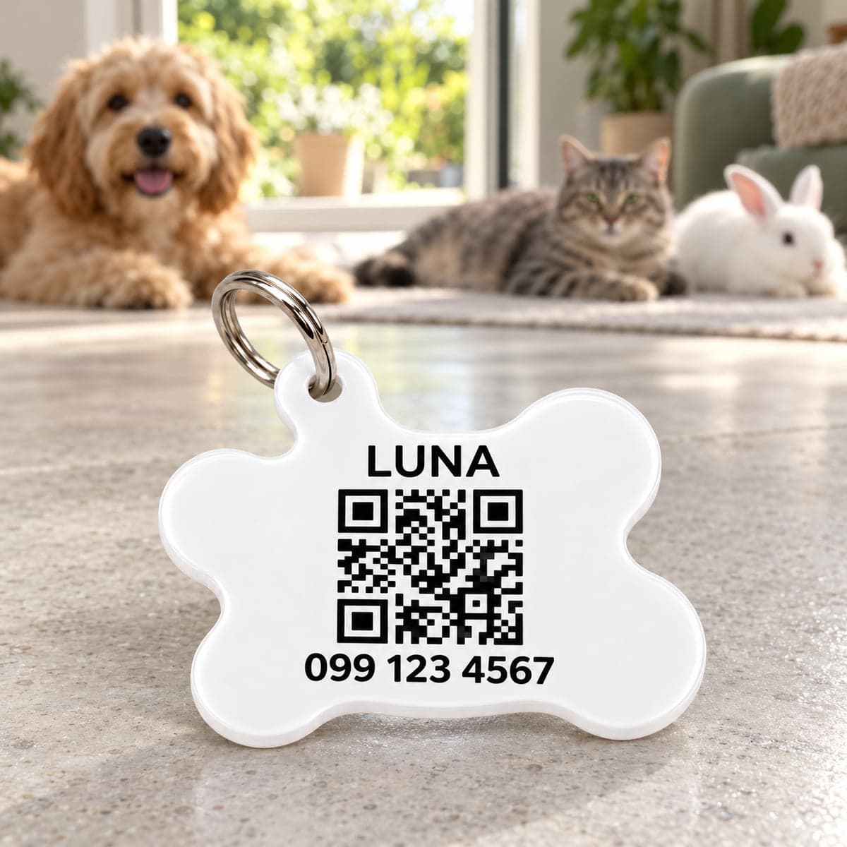 Placa de acrílico con QR para mascota