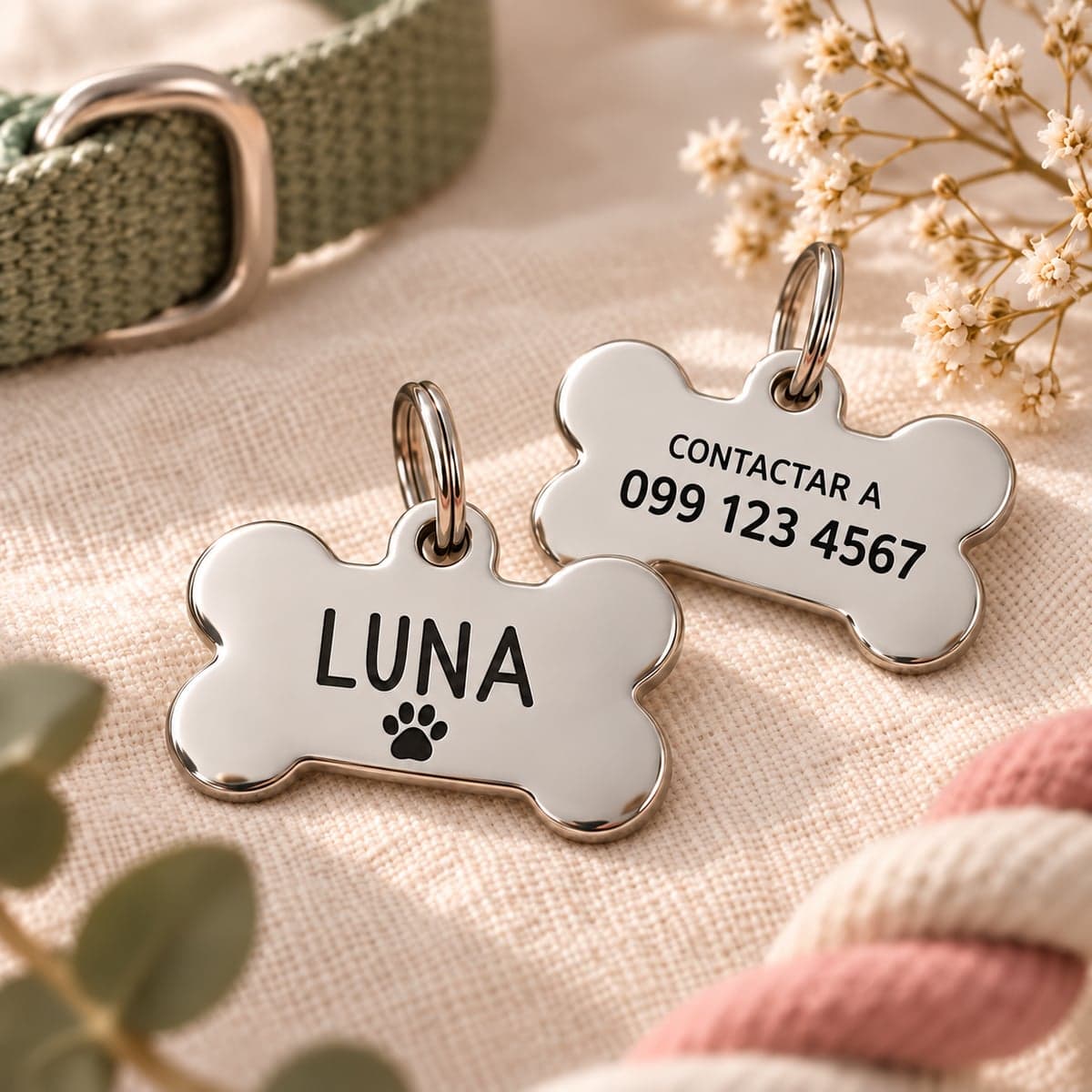Placa de identificación para mascota